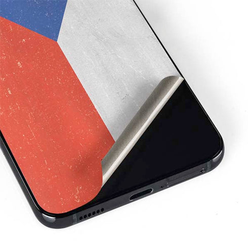Czech Republic Flag Distressed Galaxy S22 Plus Skin